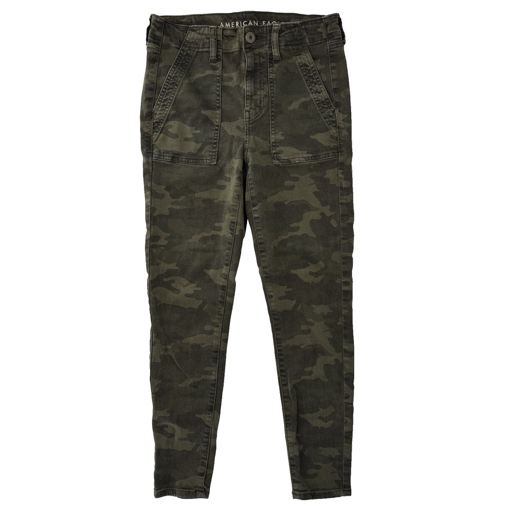 American Eagle Hi Rise Jegging Crop Size 4 Camo‎ Green Next Level Stretch